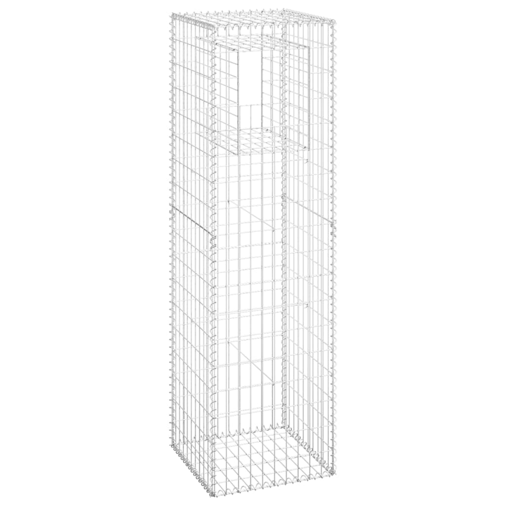 Cesto a Gabbione a Torre 50x50x180 cm in Ferro