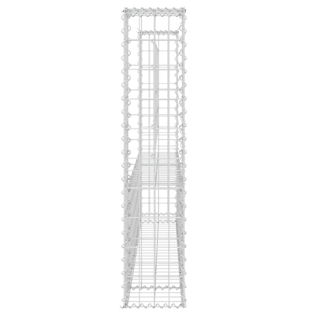 Cesto Gabbione a U con 2 Pali in Ferro 140x20x100 cm