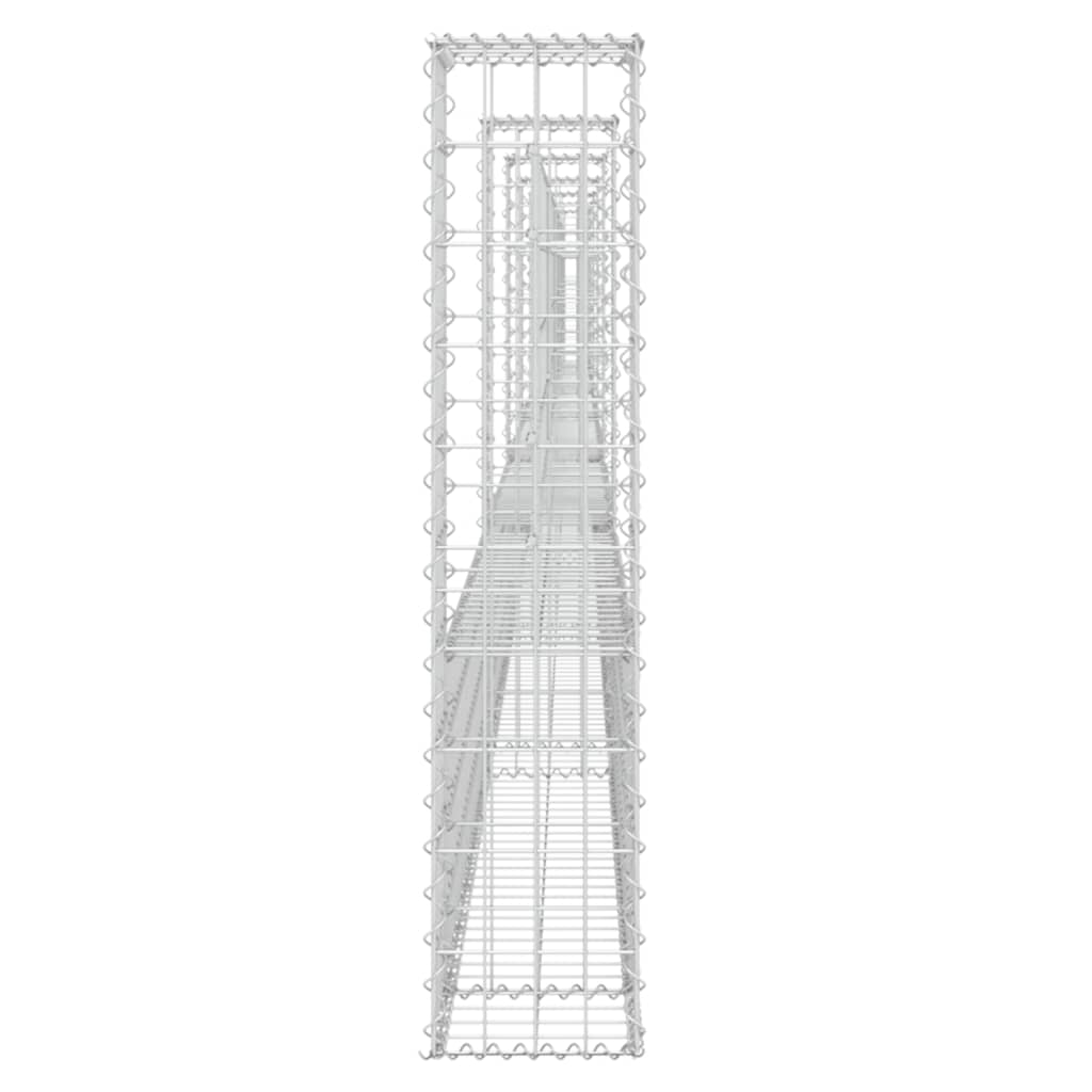 Cesto Gabbione a U con 7 Pali in Ferro 740x20x100 cm