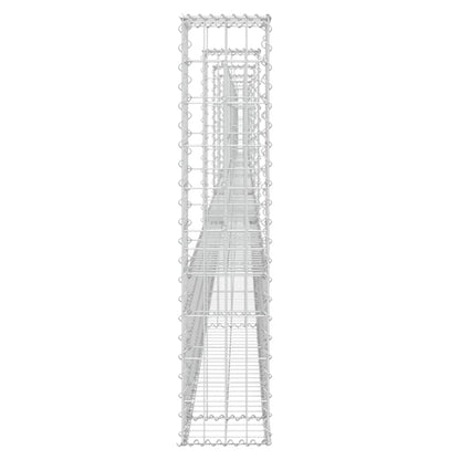 Cesto Gabbione a U con 7 Pali in Ferro 740x20x100 cm