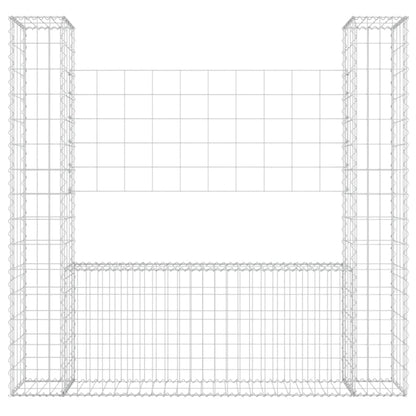 Gabbione a U con 2 Pali in Ferro 140x20x150 cm