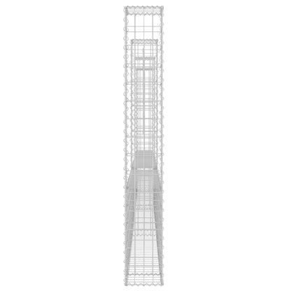 Cesto Gabbione a U con 4 Pali in Ferro 380x20x150 cm