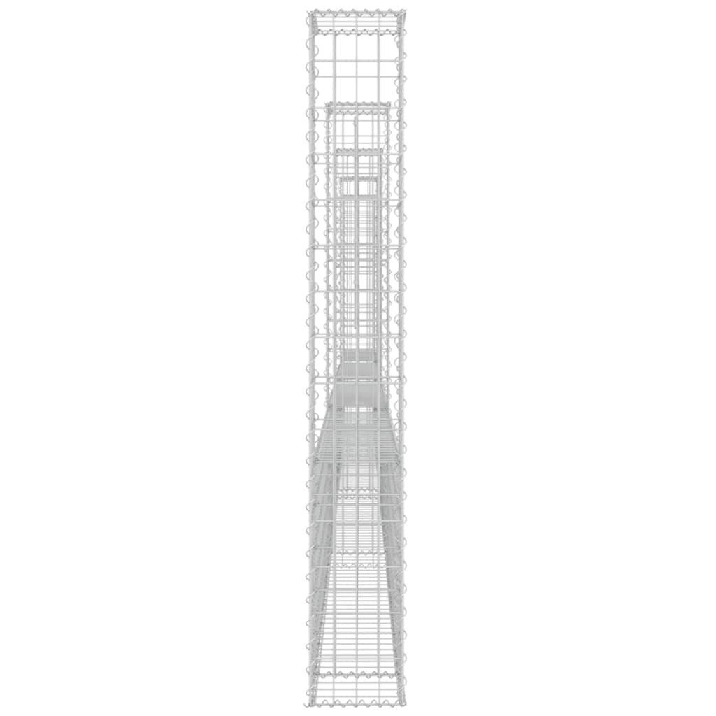 Cesto Gabbione a U con 5 Pali in Ferro 500x20x150 cm