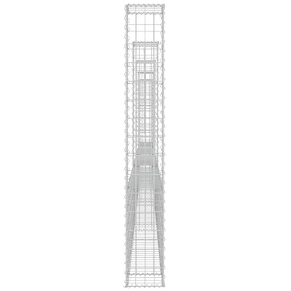 Cesto Gabbione a U con 5 Pali in Ferro 500x20x150 cm