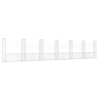 Gabbione a U con 7 Pali in Ferro 740x20x150 cm