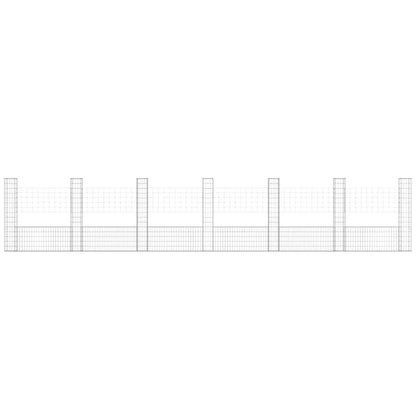 Gabbione a U con 7 Pali in Ferro 740x20x150 cm