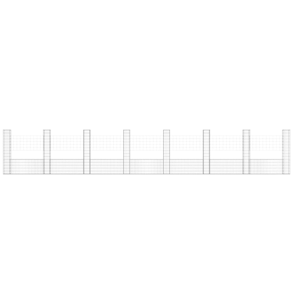 Gabbione a U con 8 Pali in Ferro 860x20x150 cm