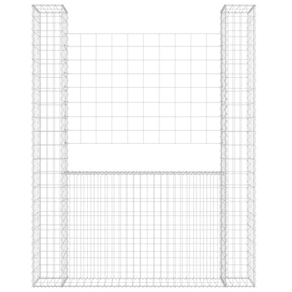 Gabbione a U con 2 Pali in Ferro 140x20x200 cm