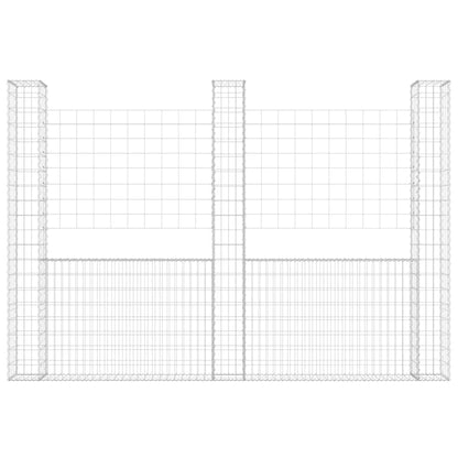 Gabbione a U con 3 Pali in Ferro 260x20x200 cm