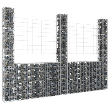 Gabbione a U con 3 Pali in Ferro 260x20x200 cm