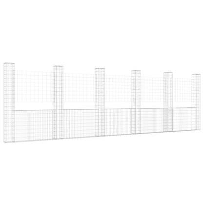 Gabbione a U con 6 Pali in Ferro 620x20x200 cm