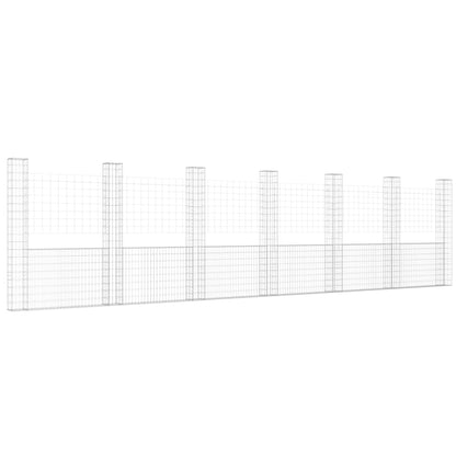 Gabbione a U con 7 Pali in Ferro 740x20x200 cm