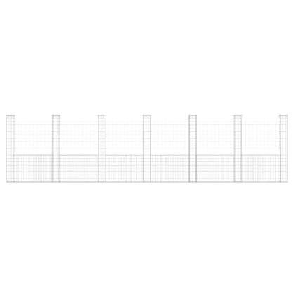 Gabbione a U con 7 Pali in Ferro 740x20x200 cm