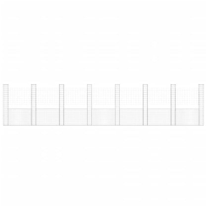 Gabbione a U con 8 Pali in Ferro 860x20x200 cm