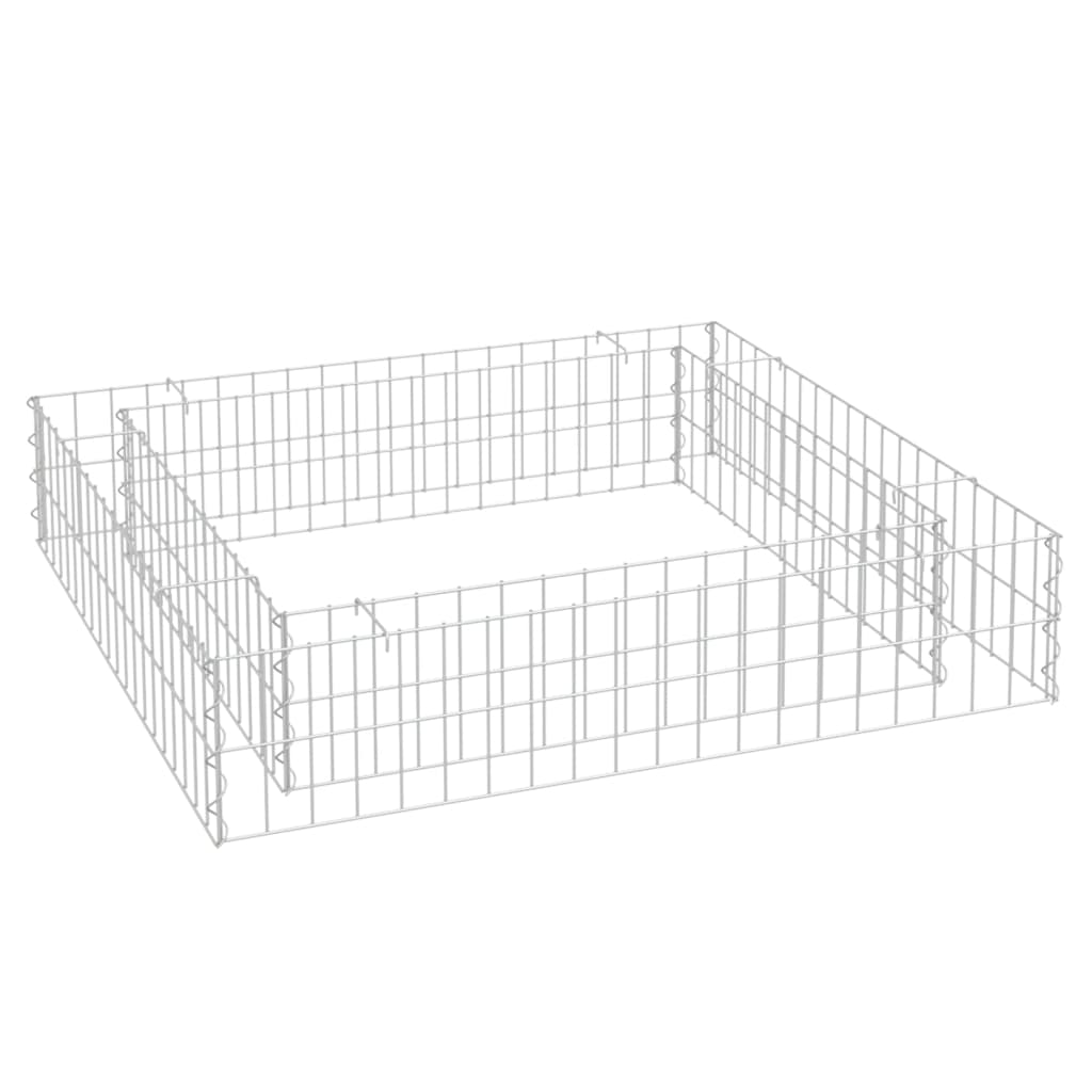 Gabbione Letto Rialzato in Acciaio Zincato 100x100x20 cm