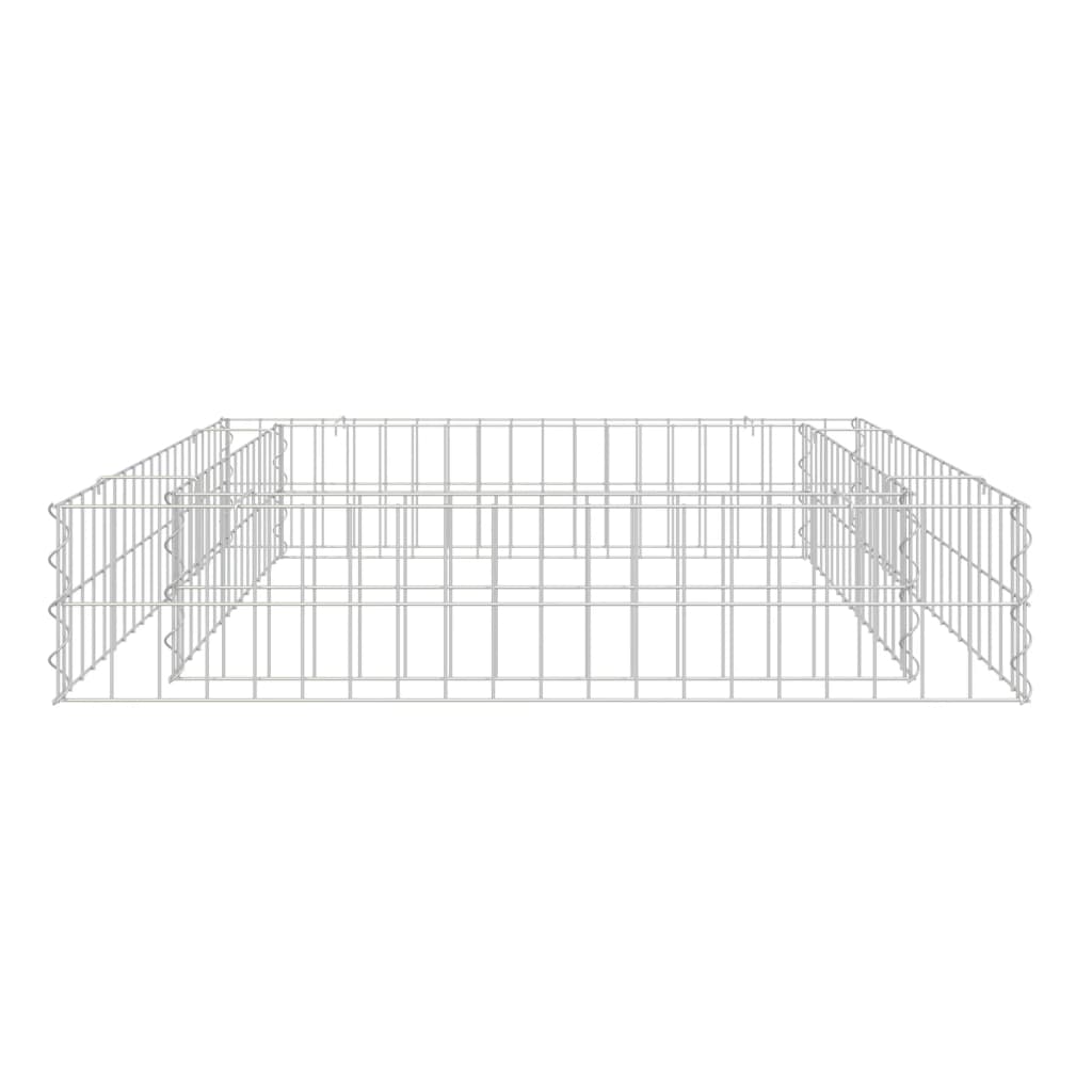 Gabbione Letto Rialzato in Acciaio Zincato 100x100x20 cm