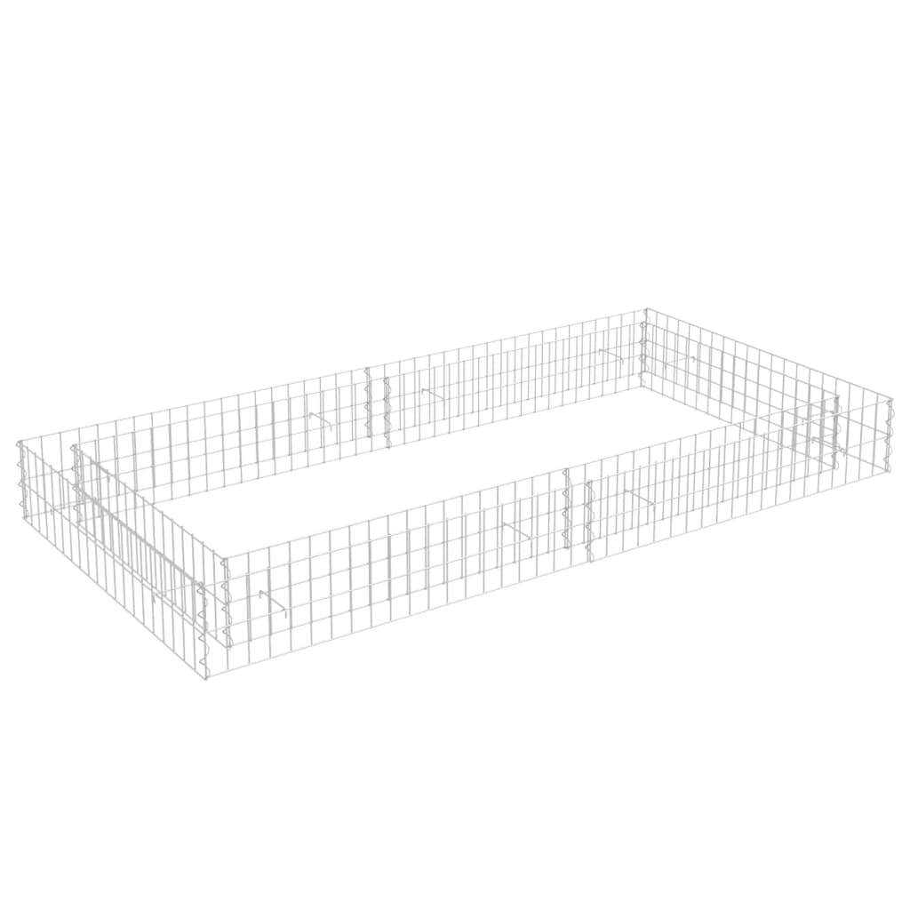 Gabbione Letto Rialzato in Acciaio Zincato 200x100x20 cm