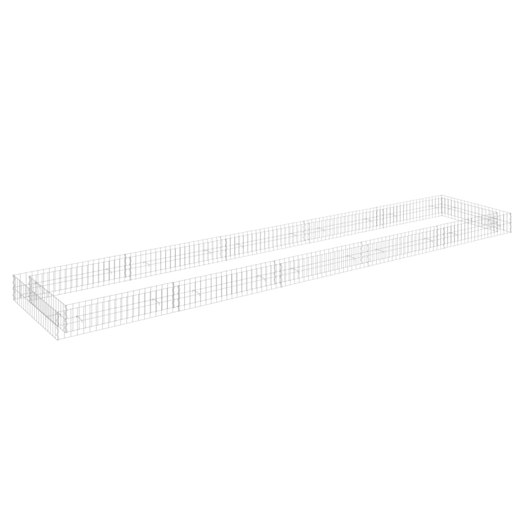 Gabbione Letto Rialzato in Acciaio Zincato 500x100x20 cm