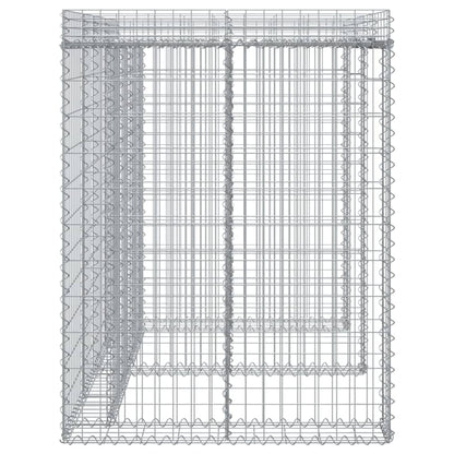 Parete Gabbioni Bidone Spazzatura 192x91x120 cm Ferro Zincato