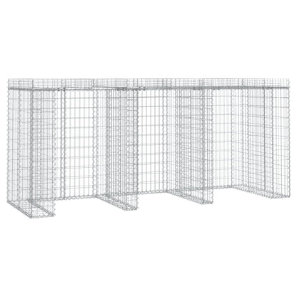 Parete Gabbioni Bidone Spazzatura 270x91x120 cm Ferro Zincato