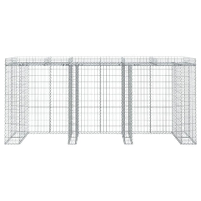 Parete Gabbioni Bidone Spazzatura 270x91x120 cm Ferro Zincato