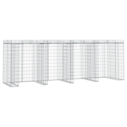 Parete Gabbioni Bidone Spazzatura 350x91x120 cm Ferro Zincato