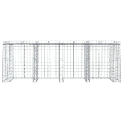 Parete Gabbioni Bidone Spazzatura 350x91x120 cm Ferro Zincato