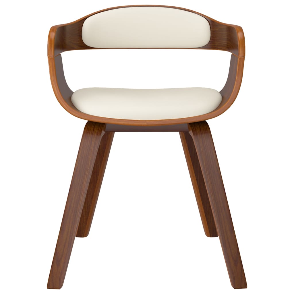 Sedie da Pranzo 4 pz Crema in Legno Curvato e Similpelle
