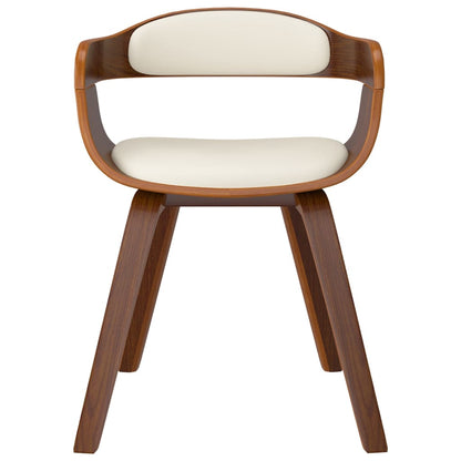Sedie da Pranzo 4 pz Crema in Legno Curvato e Similpelle
