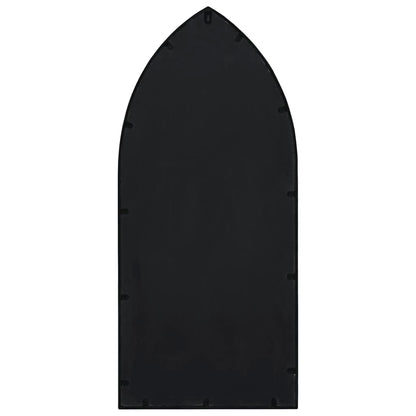 Specchio da Giardino Nero 100x45 cm in Ferro per Uso Esterno