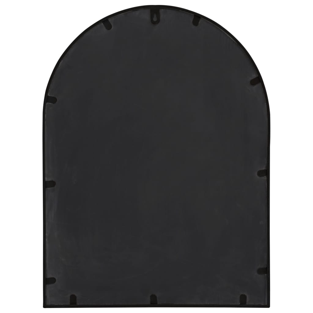 Specchio da Giardino Nero 60x45 cm in Ferro per Uso Esterno