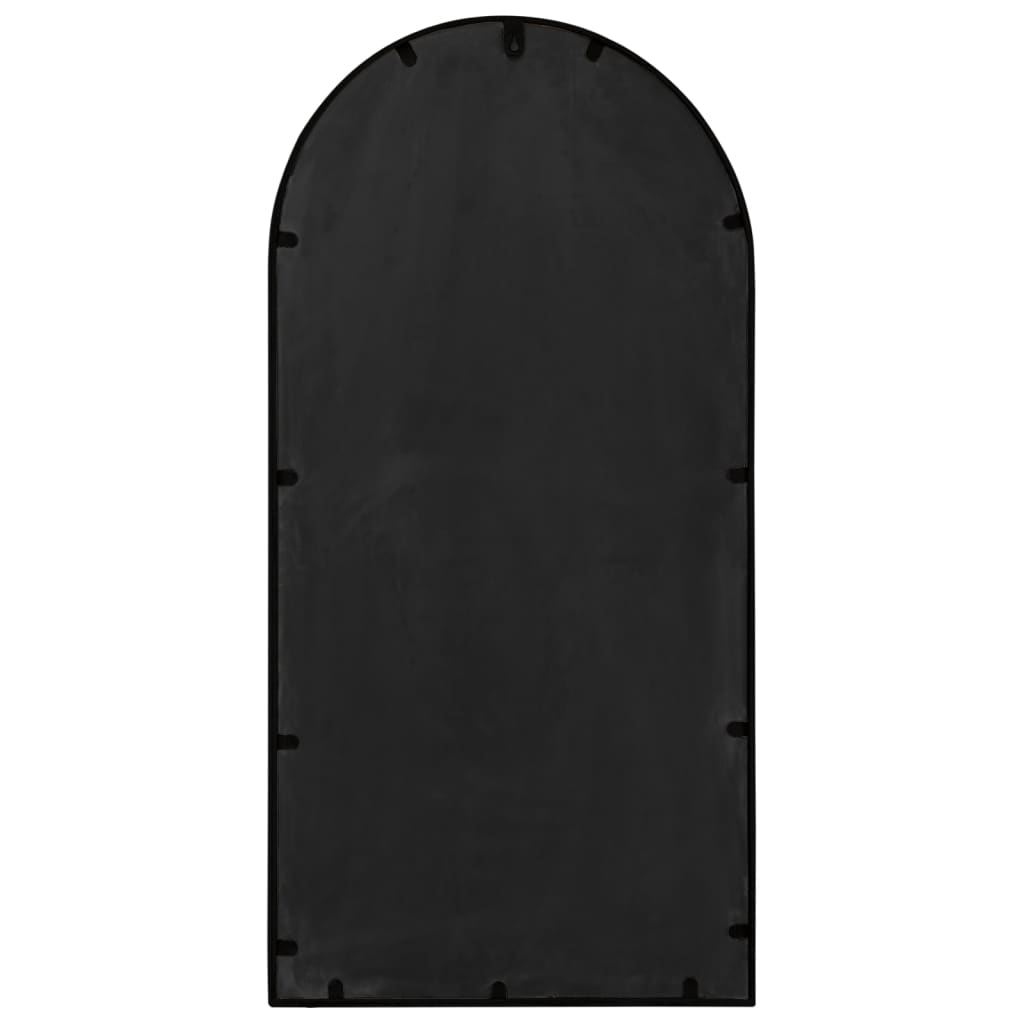 Specchio da Giardino Nero 90x45 cm in Ferro per Uso Esterno