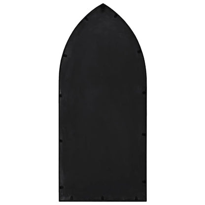 Specchio da Giardino Nero 100x45 cm in Ferro per Uso Esterno