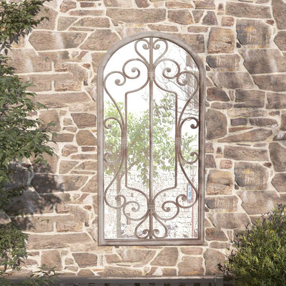 Specchio da Giardino Sabbia 70x30 cm in Ferro per Uso Esterno