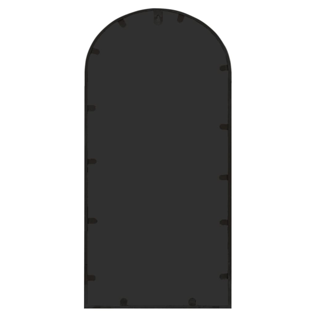 Specchio da Giardino Nero 70x30 cm in Ferro per Uso Esterno