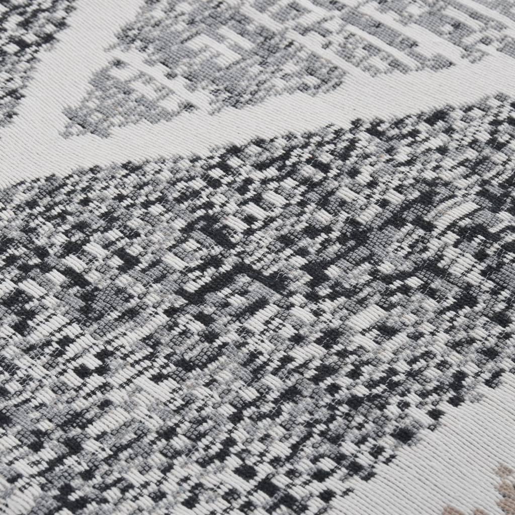 Tappeto Nero e Grigio 120x180 cm in Cotone