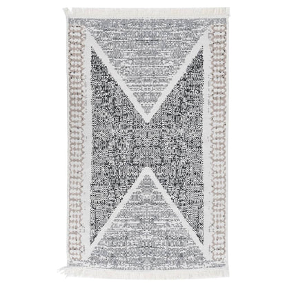 Tappeto Nero e Grigio 160x230 cm in Cotone