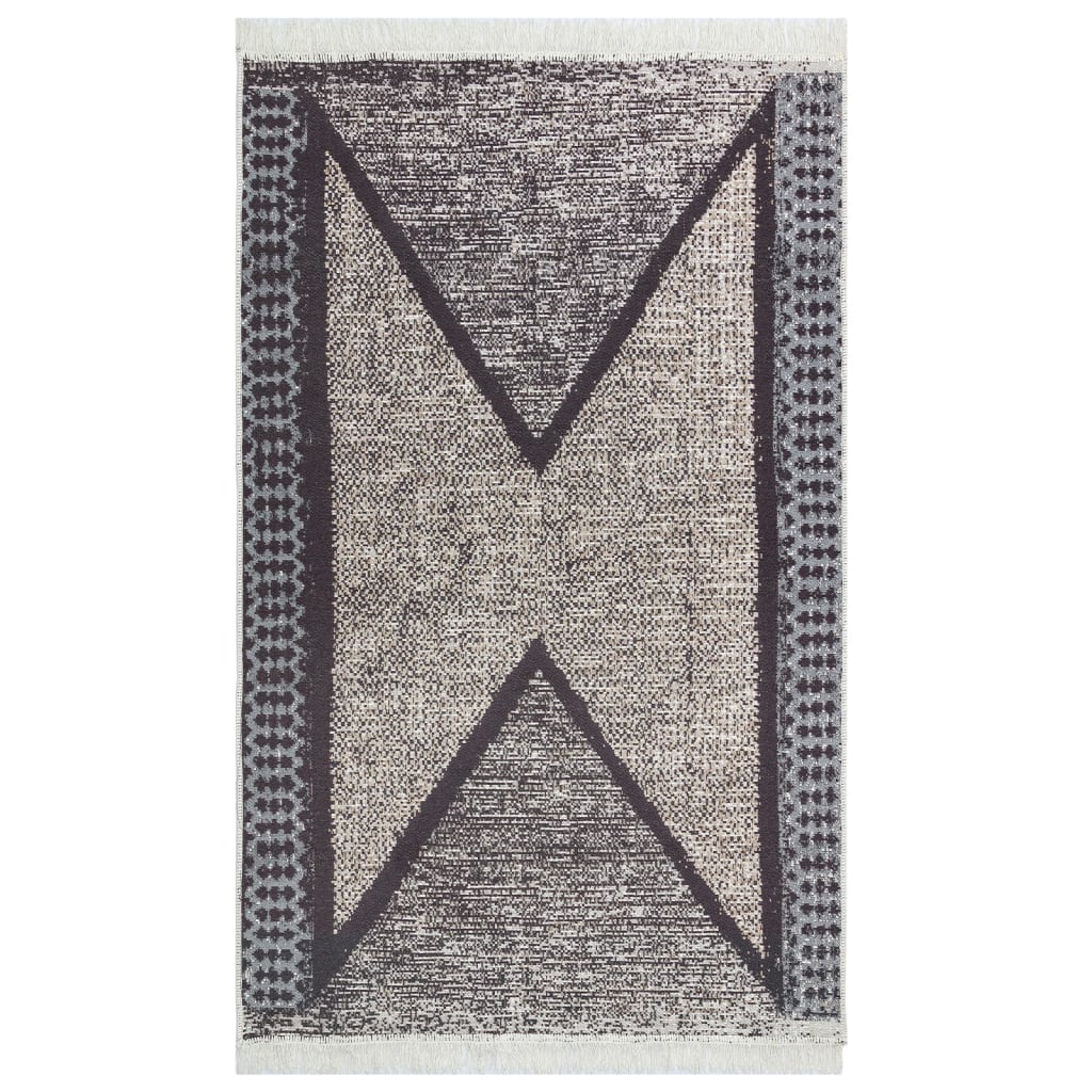 Tappeto Nero e Grigio 160x230 cm in Cotone