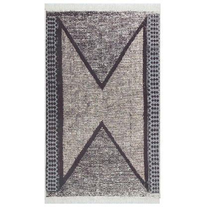 Tappeto Nero e Grigio 160x230 cm in Cotone