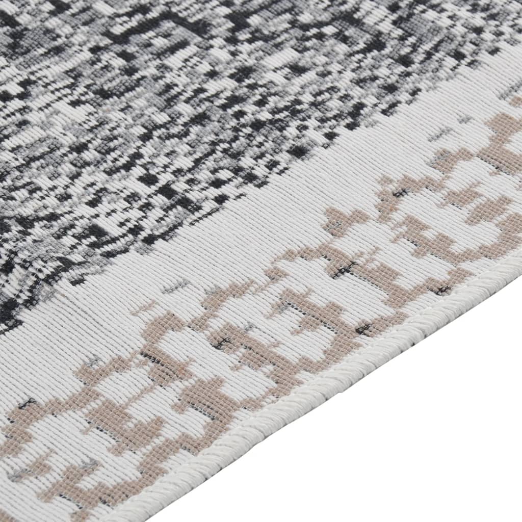 Tappeto Nero e Grigio 160x230 cm in Cotone