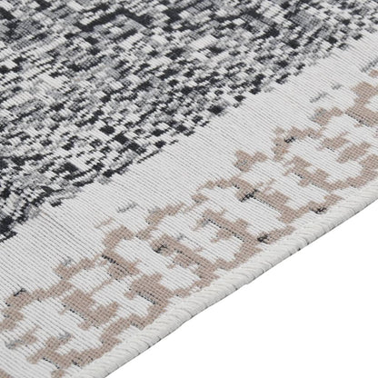 Tappeto Nero e Grigio 160x230 cm in Cotone