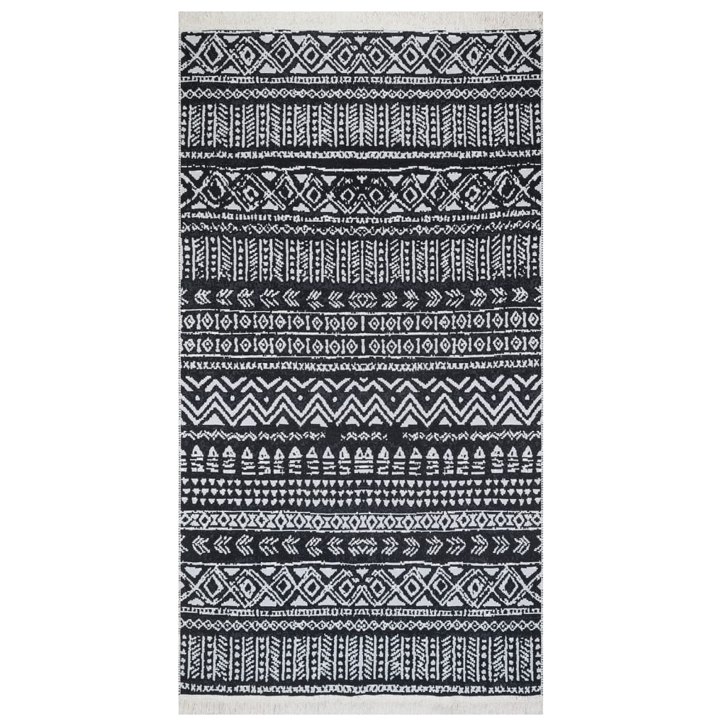 Tappeto Nero e Bianco 120x180 cm in Cotone