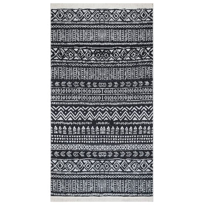 Tappeto Nero e Bianco 120x180 cm in Cotone