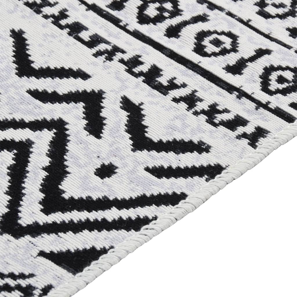 Tappeto Nero e Bianco 120x180 cm in Cotone