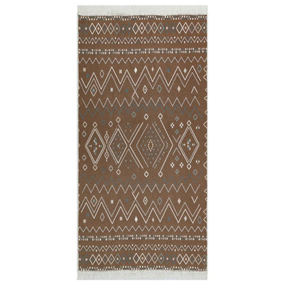 Tappeto Beige e Blu 120x180 cm in Cotone