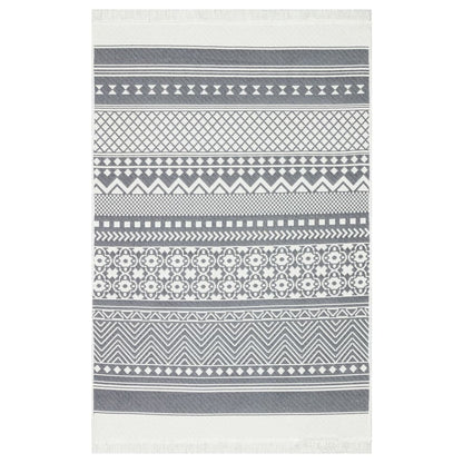 Tappeto Grigio e Bianco 160x230 cm in Cotone