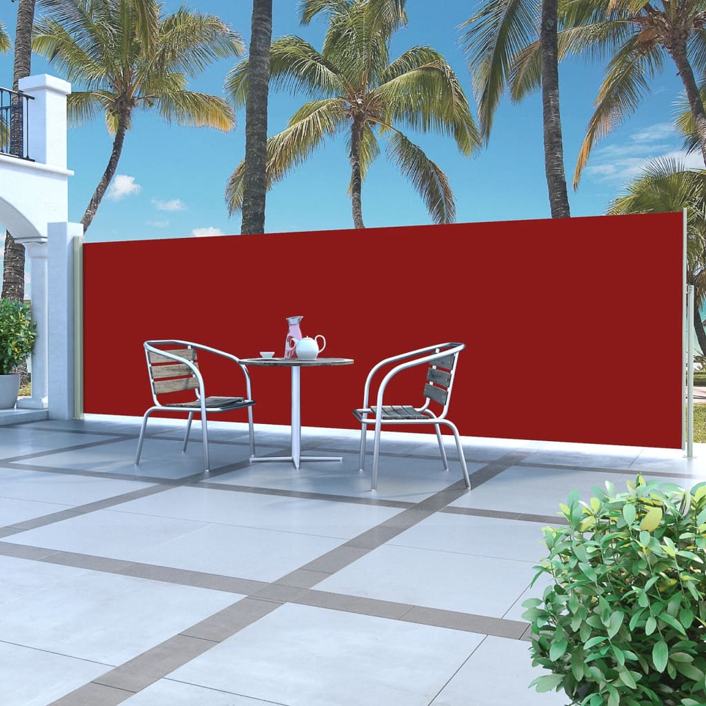 Tenda Laterale Retrattile per Patio 160x500 cm Rossa