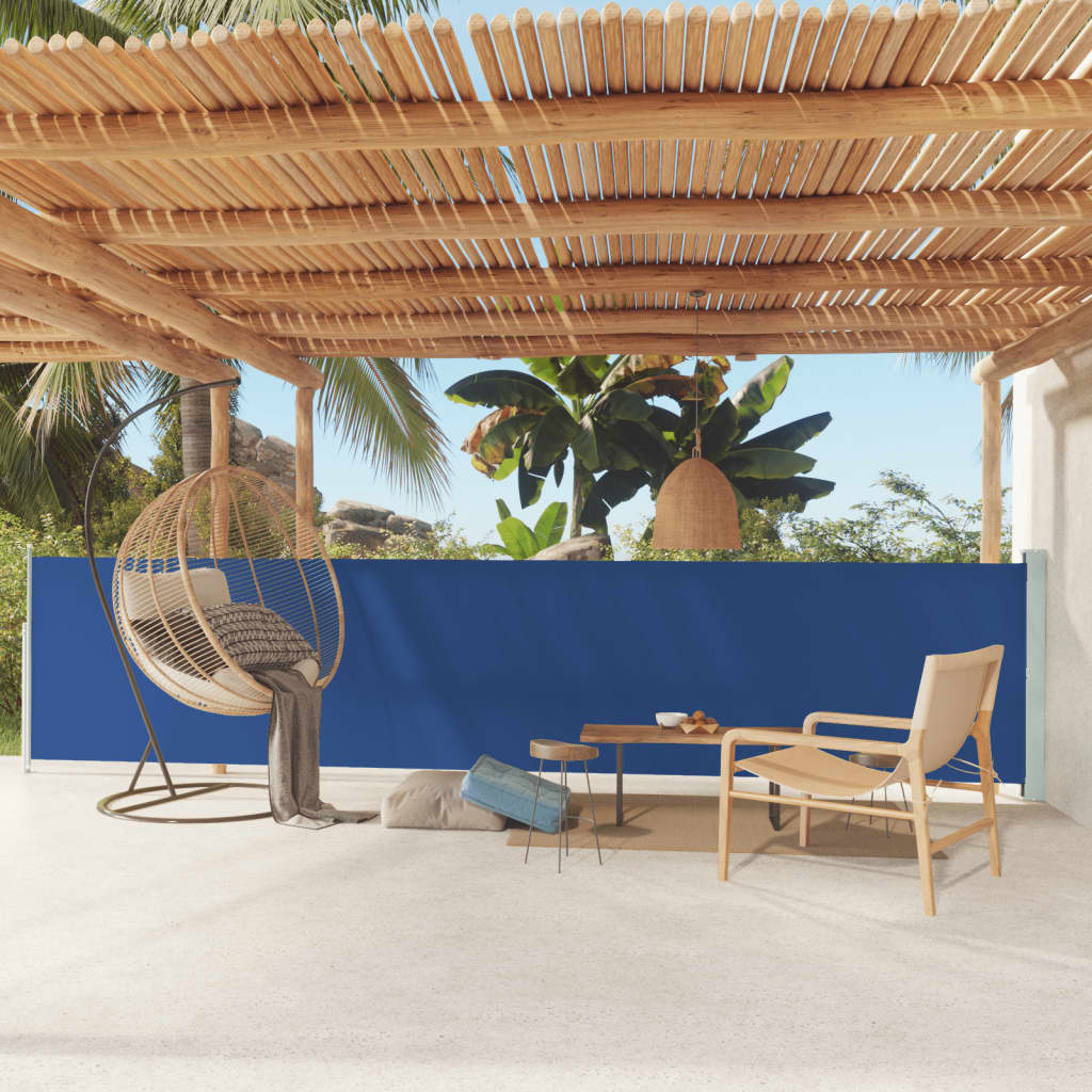 Tenda Laterale Retrattile per Patio 117x600 cm Blu