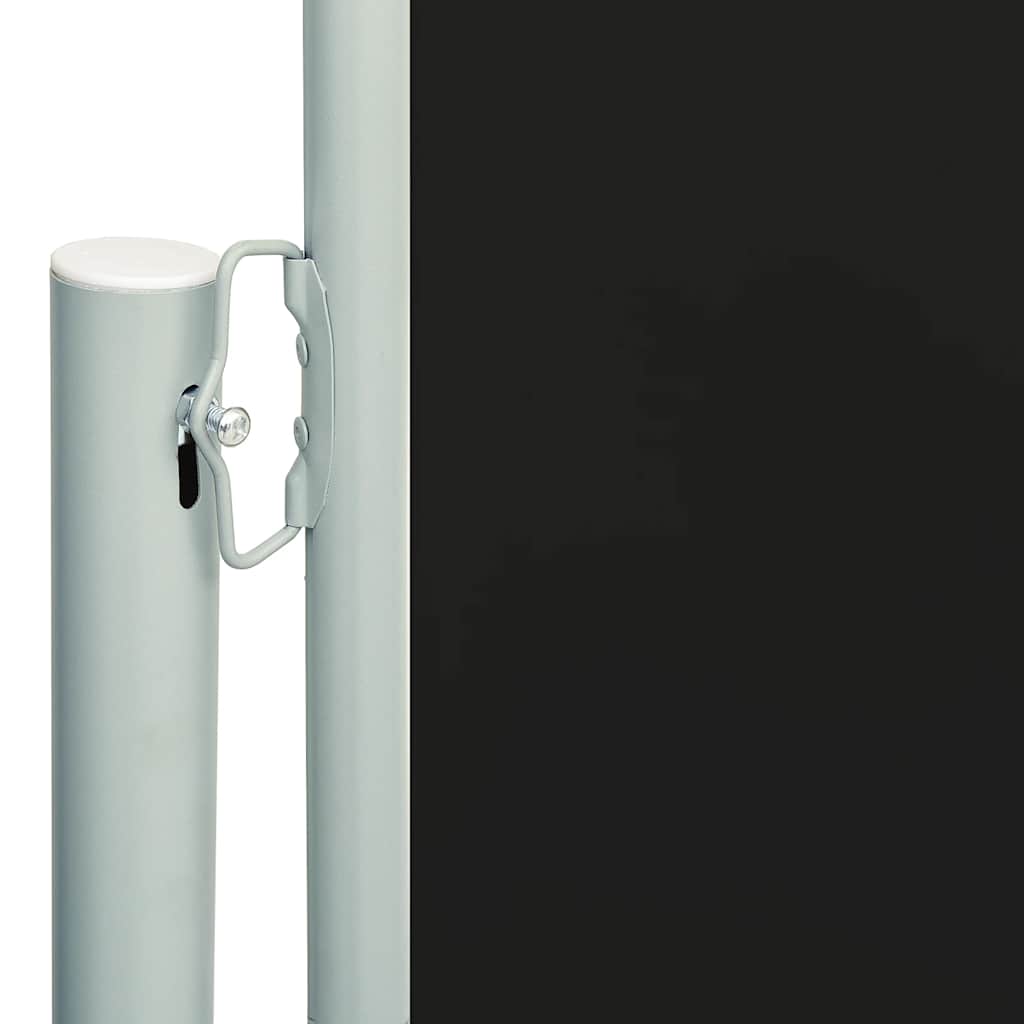 Tenda da Sole Laterale Retrattile per Patio 200x600 cm Nera