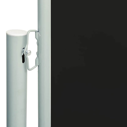 Tenda da Sole Laterale Retrattile per Patio 200x600 cm Nera